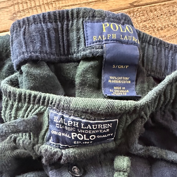 Ralph Lauren Black and Green Plaid Joggers - Picture 2 of 2